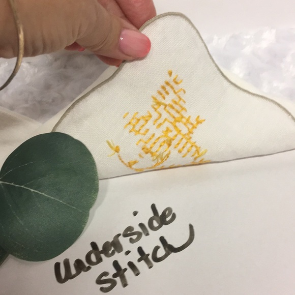 Antique Embroidery Linen Dinning Table French runner mat set of 3 Napkins - Picture 14 of 16